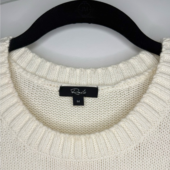 Rails Zoey Intarsia Star Cotton & Cashmere Sweater Ivory Rainbow Size M, NWOT - Picture 3 of 16